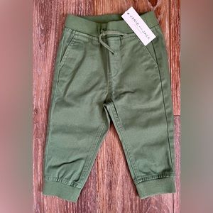 Janie and Jack Green Twill Jogger Pant Size 12-18 Months